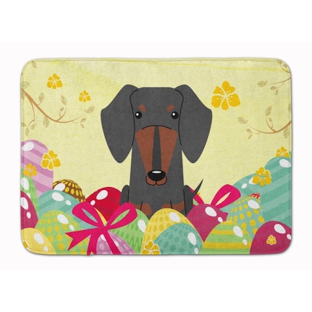 Carolines Treasures Easter Eggs Dachshund Black Tan Machine Washable Memory Foam Mat BB6132RUG